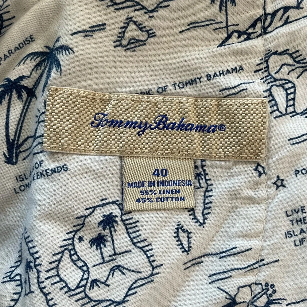 Tommy Bahama 9” Linen Blend Shorts Men’s 40 Tan Micro Striped - Picture 3 of 8